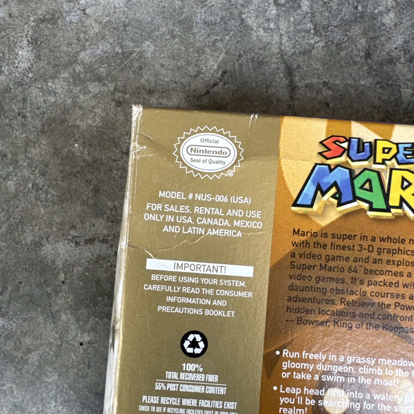 Super Mario 64 (Nintendo N64) Complete CIB Authentic Tested