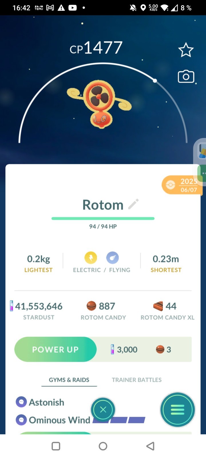Rotom Fan 2025 ✨Pokemon Go✨