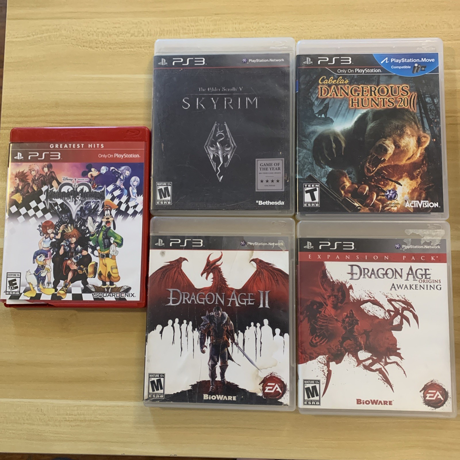 PS3 Game Lot: Dragon Age 2 Skyrim Kingdom Hearts HD 1.5 ReMIX – Tested Working