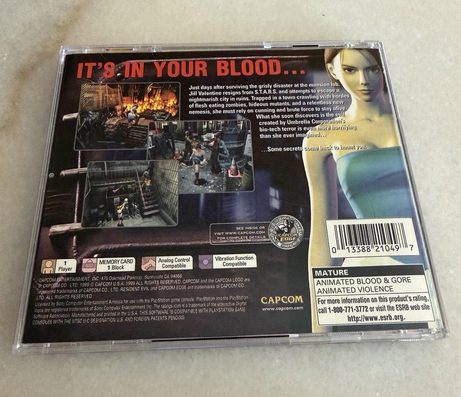 Resident Evil 3 Nemesis PS1 Clean Collector’s CIB Reg Card Tested Complete