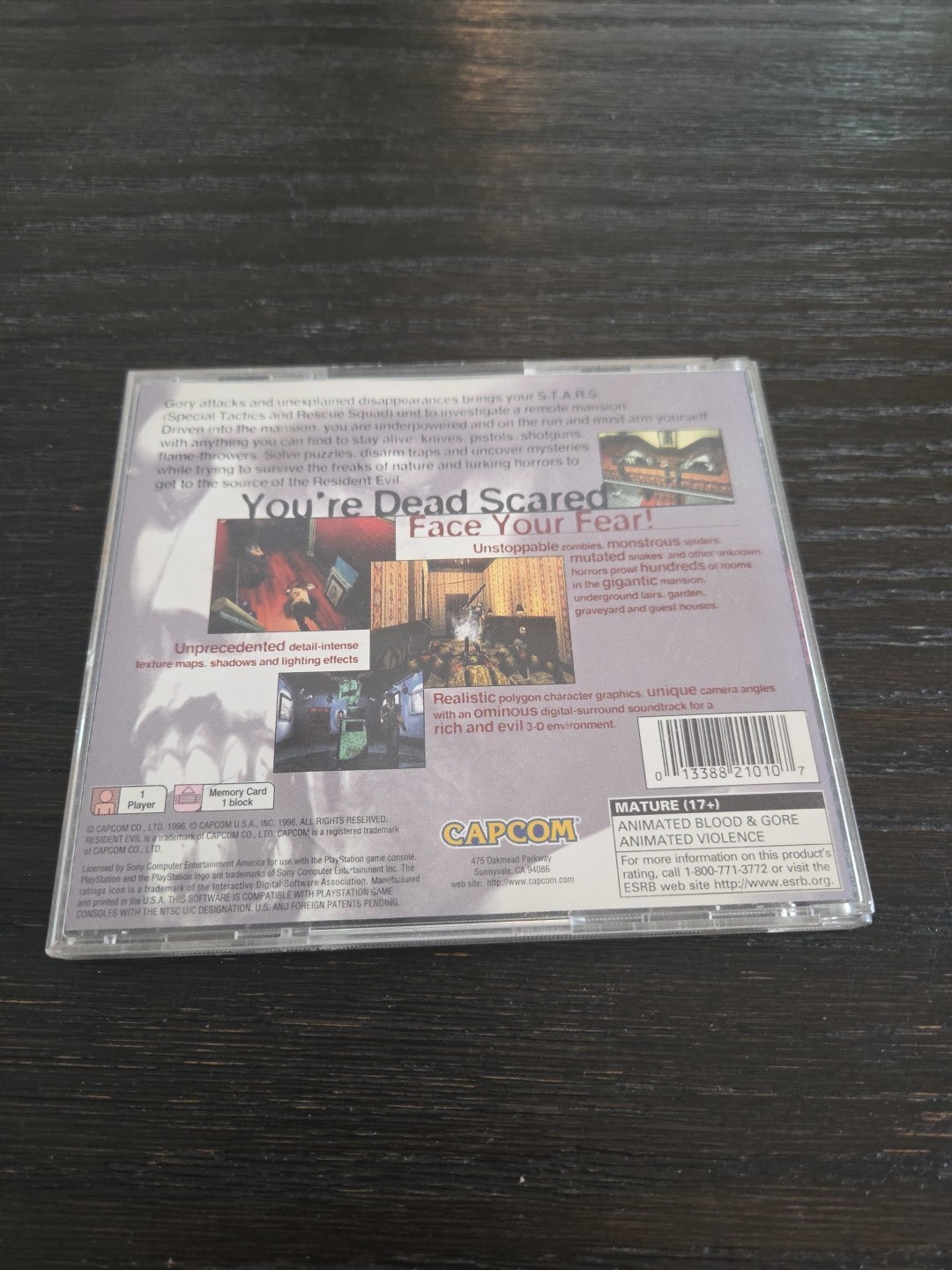 Resident Evil (PlayStation 1 PS1 Playstation 1) Black Label No Manual (Cover)