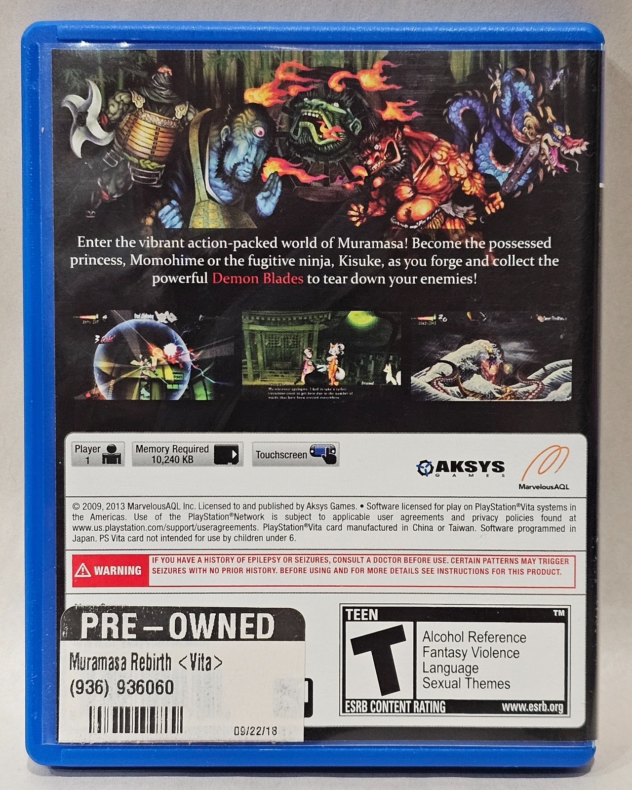 Muramasa Rebirth (Sony PlayStation Vita, 2013)