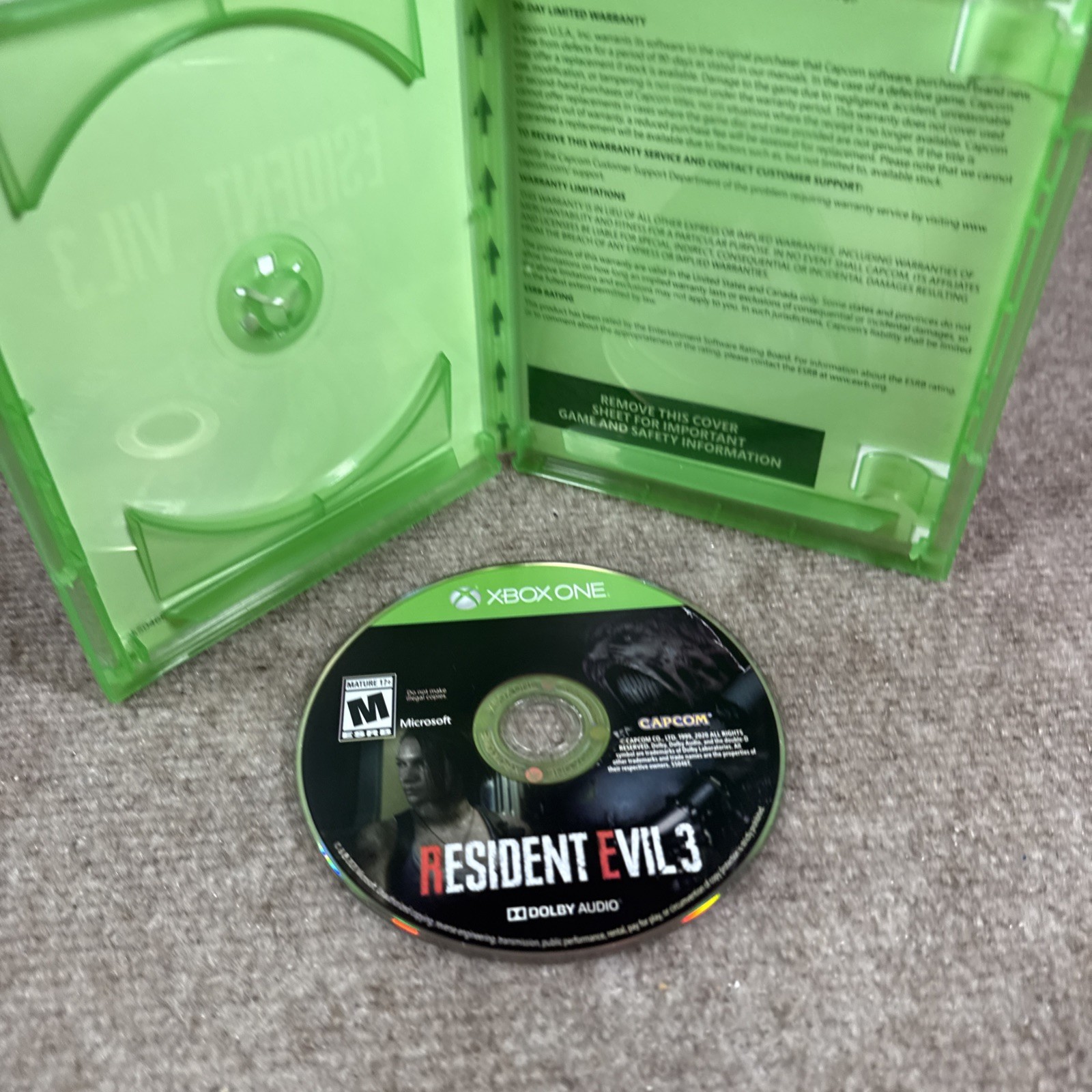 Resident Evil 3 Remake Xbox One Zombie Apocalypse 4v1 Game Ultra HD Adult Owned