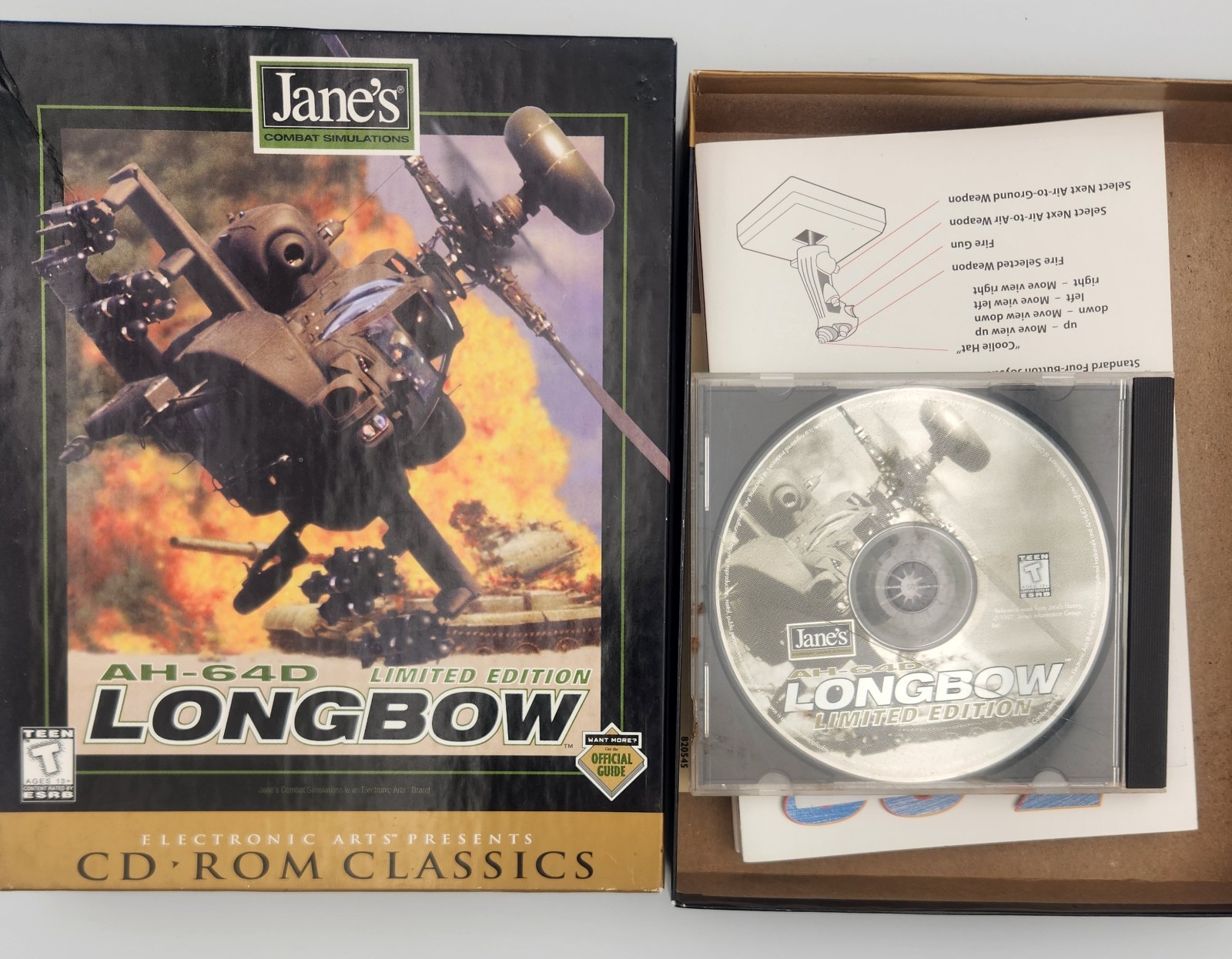 Jane’s Combat Flight Simulator AH-64D LONGBOW PC GAME 1999 1st Edition COMPLETE