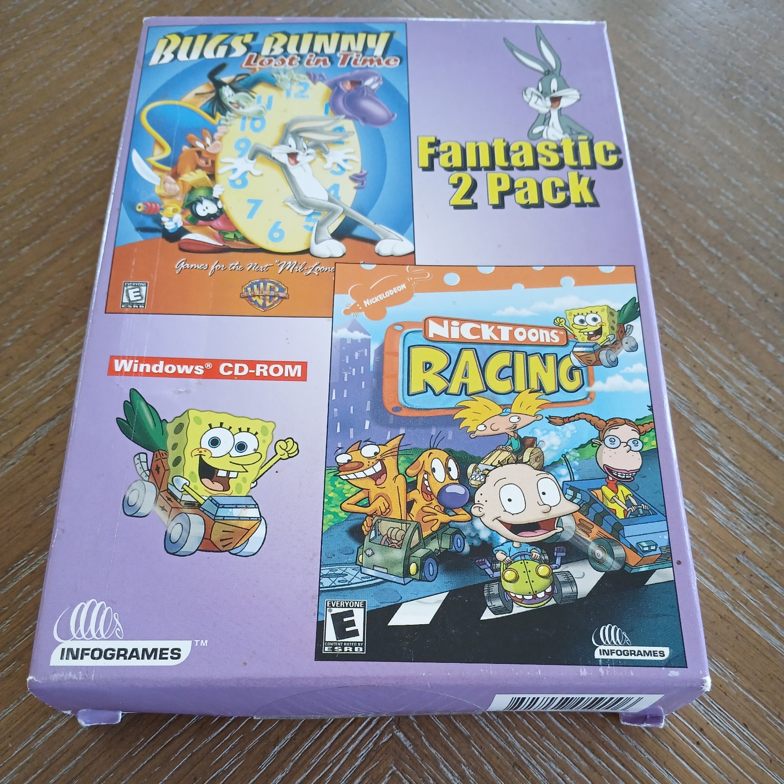 2 Pack Bugs Bunny: Lost in Time+Nicktoons Racing – New/Sealed Retail Box – PC CD