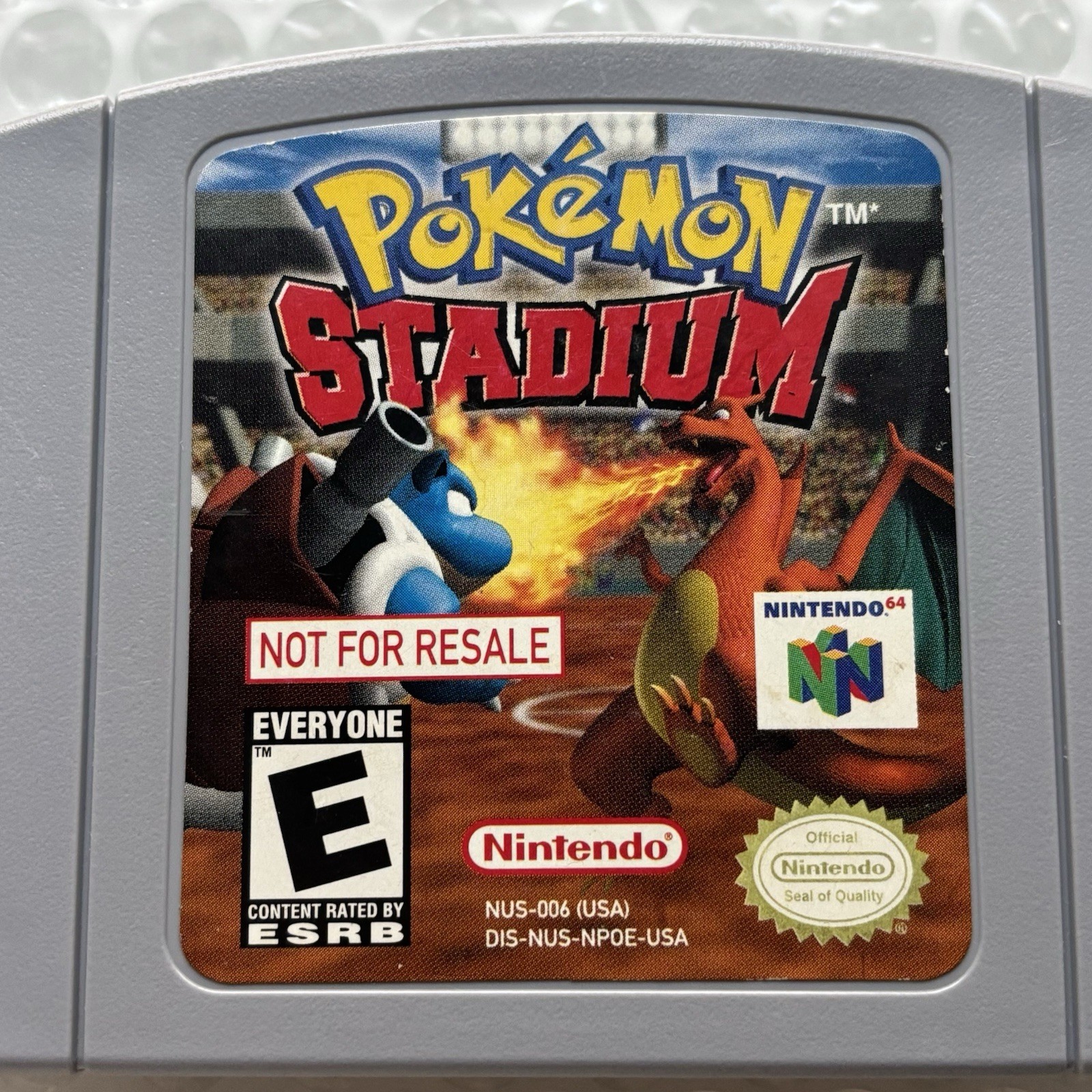 Pokemon Stadium Not For Resale NFR Kiosk Back Sticker Store Demo Nintendo 64 N64