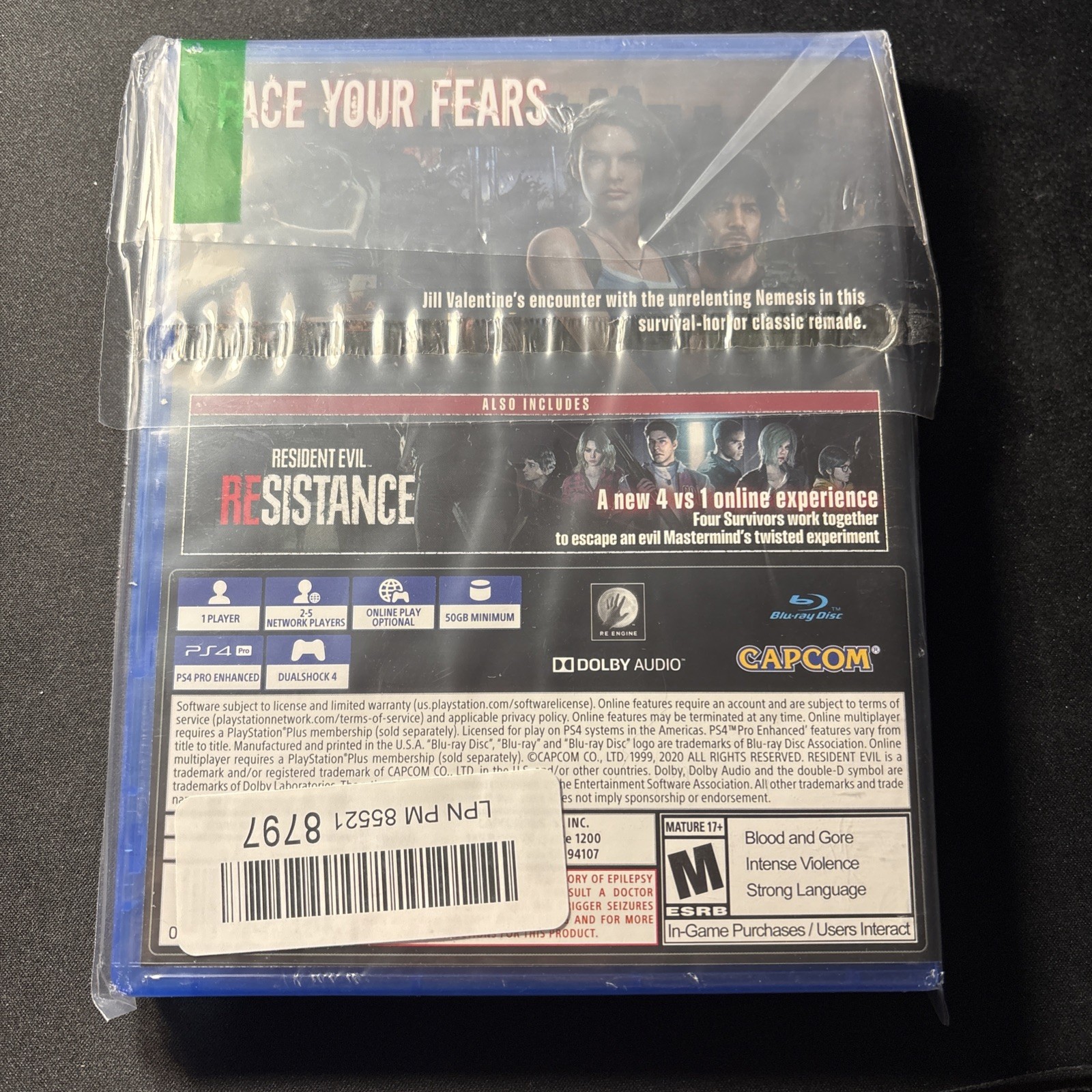 Resident Evil 3 Remake Sony PlayStation 4 New Sealed Game