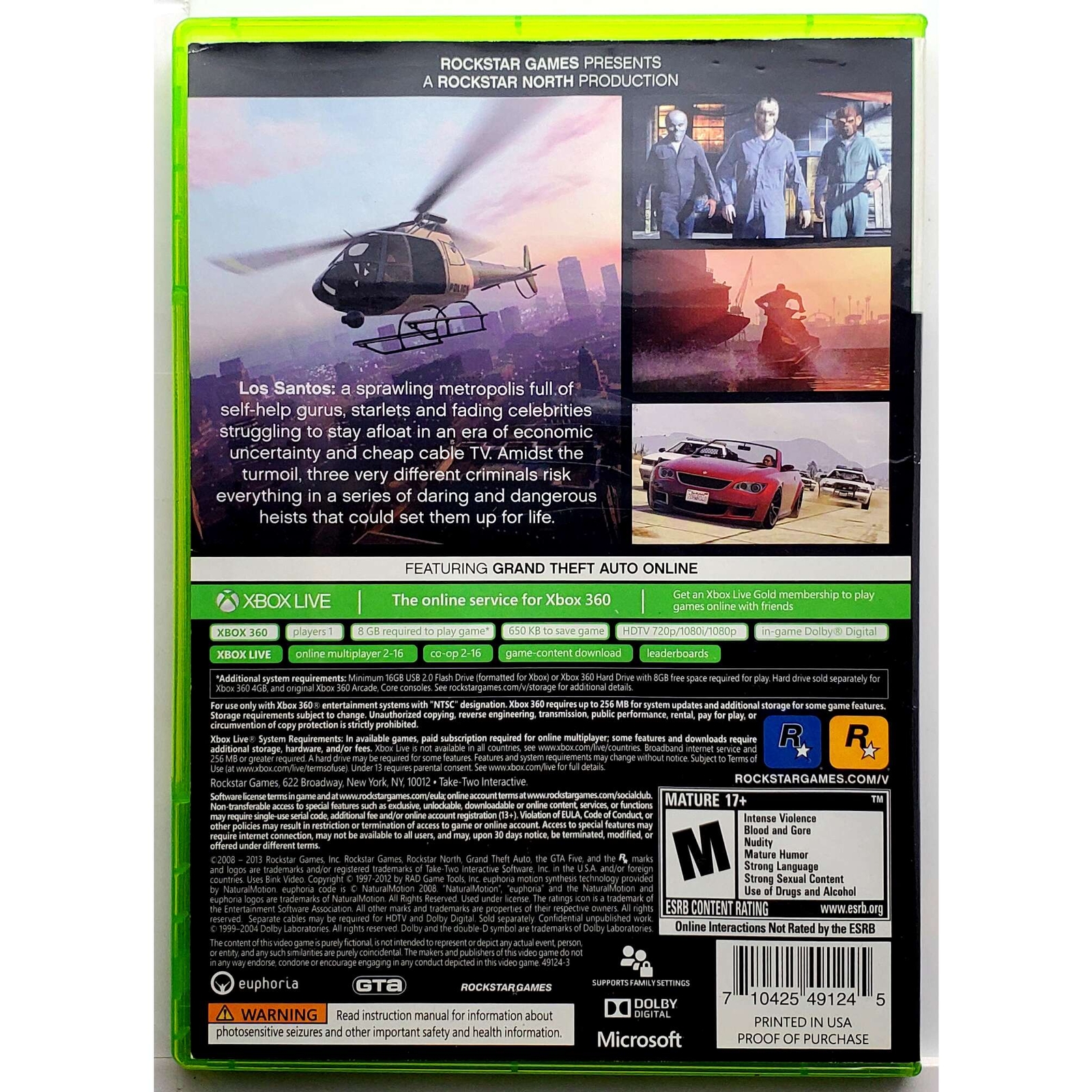Grand Theft Auto V – Microsoft Xbox 360 Pristine Tested Authentic