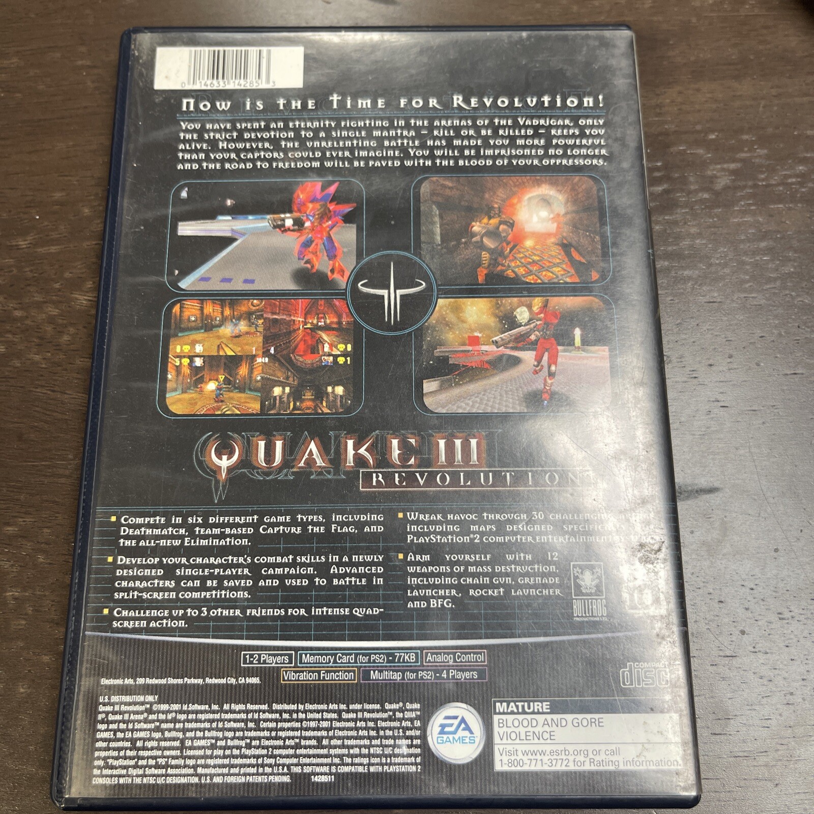 Quake III Revolution EA Games Playstation 2 PS2 (2001) Black Label CIB Free Ship