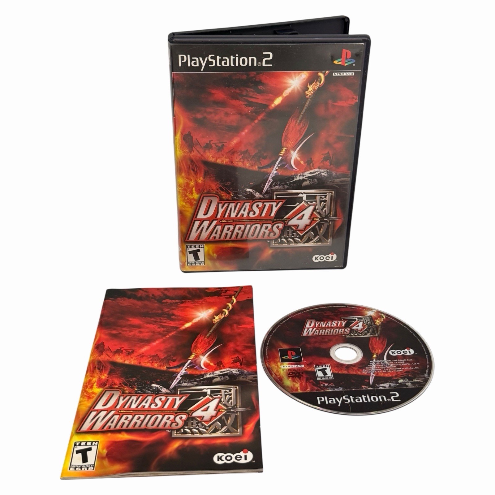 Dynasty Warriors 4 (Sony PS2, 2003) Black Label Complete w/ Manual Tested