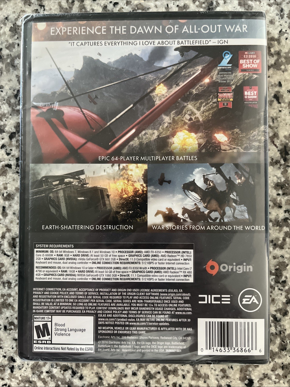 Battlefield 1 (PC, 2016) Sealed Brand New
