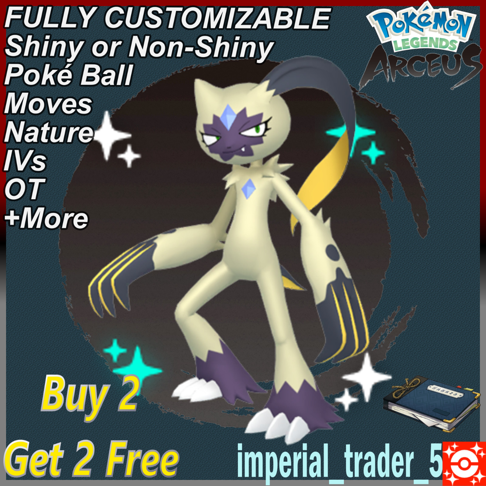 Pokémon Legends Arceus ✨ Shiny Alpha Sneasler ✨ W/ Best 6IV Customizable