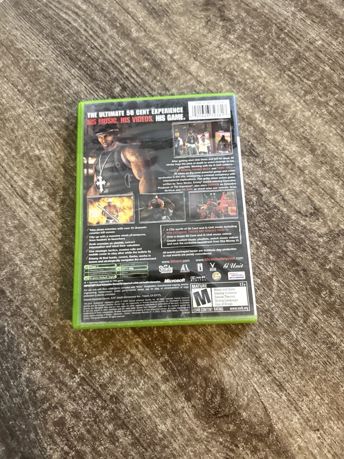 50 Cent: Bulletproof (Microsoft Xbox, 2005) COMPLETE! Tested & Working!