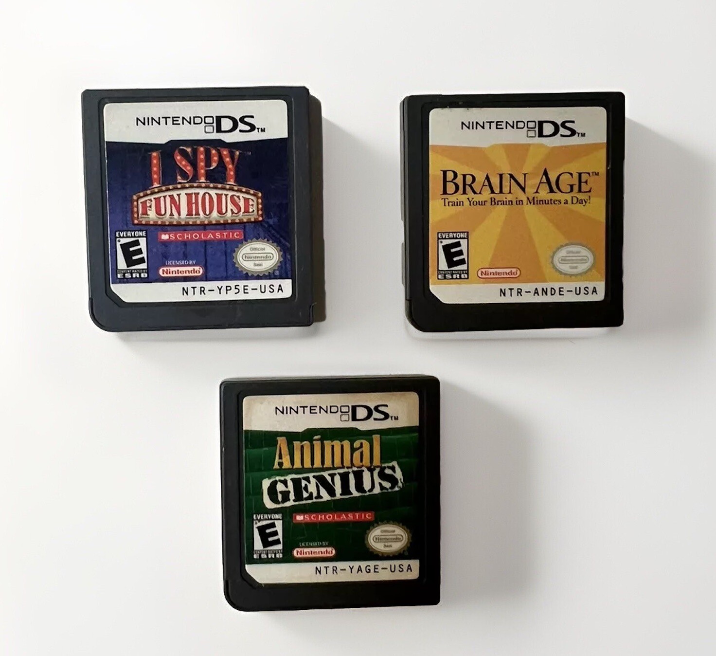 Nintendo DS Brain Age I spy Animal Genius lot of 3 Working