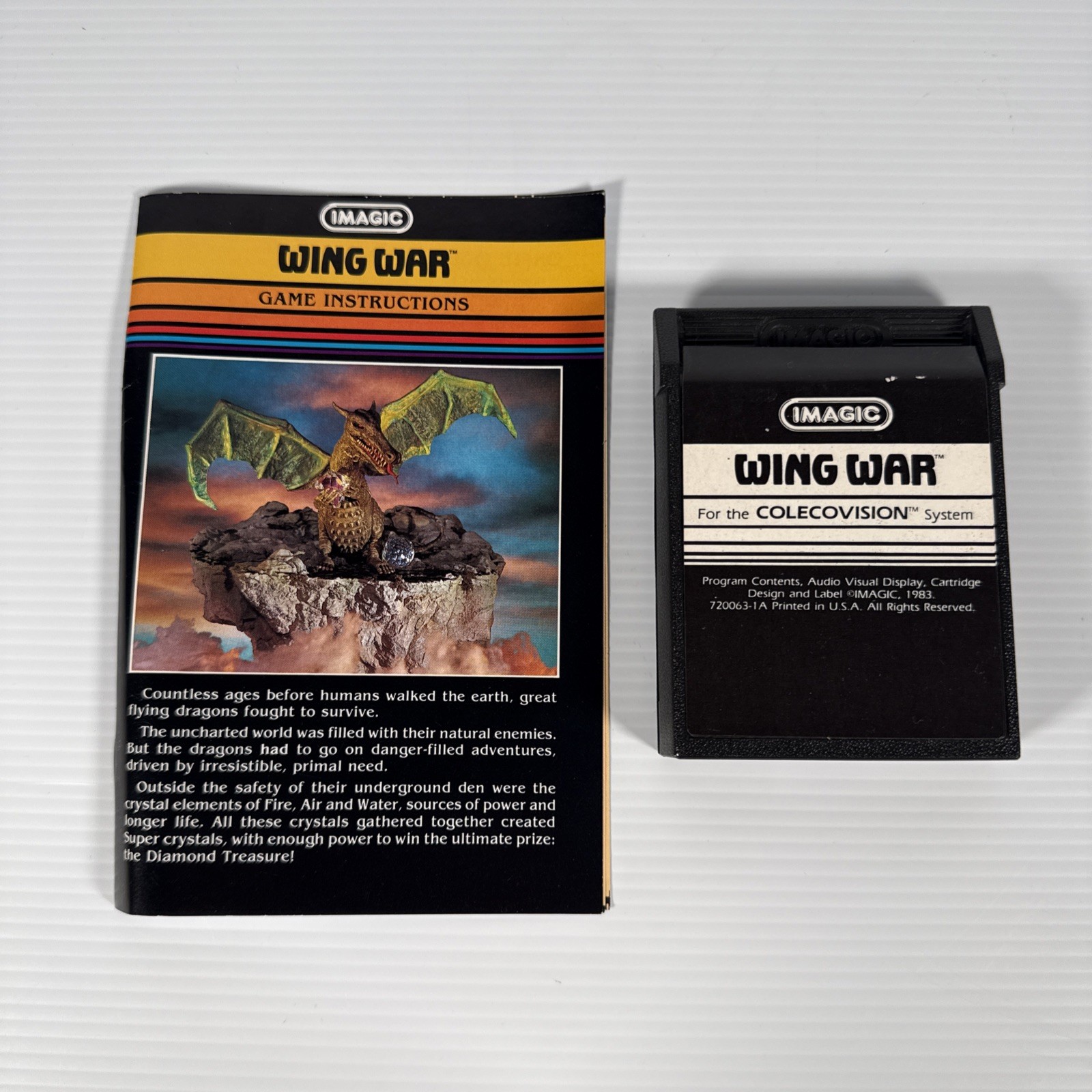 Wing War by Imagic (ColecoVision, 1983) Game Cartridge w/Manual