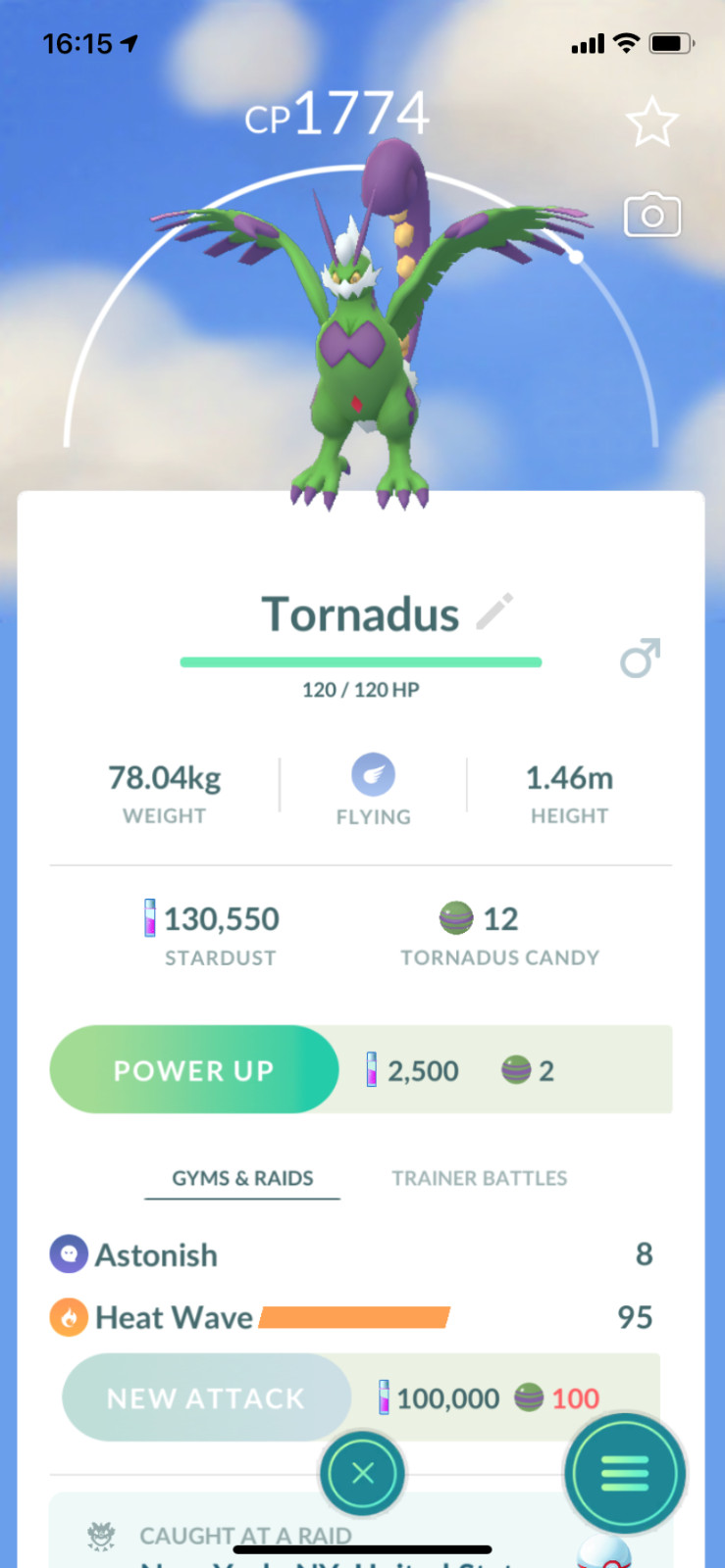 Pokemon TRADE – Tornadus Therian Form Lv20 !! 30 Days Friendhship bonus !
