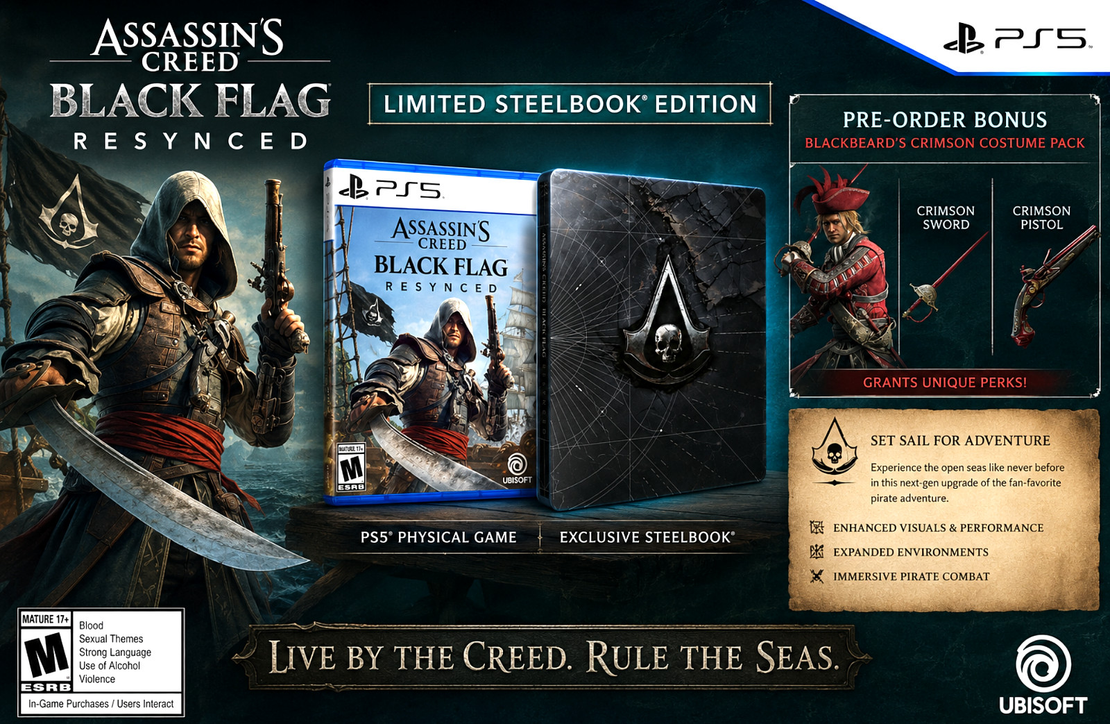 Assassin’s Creed Black Flag Resynced Limited Steelbook Bundle Edition – PS5