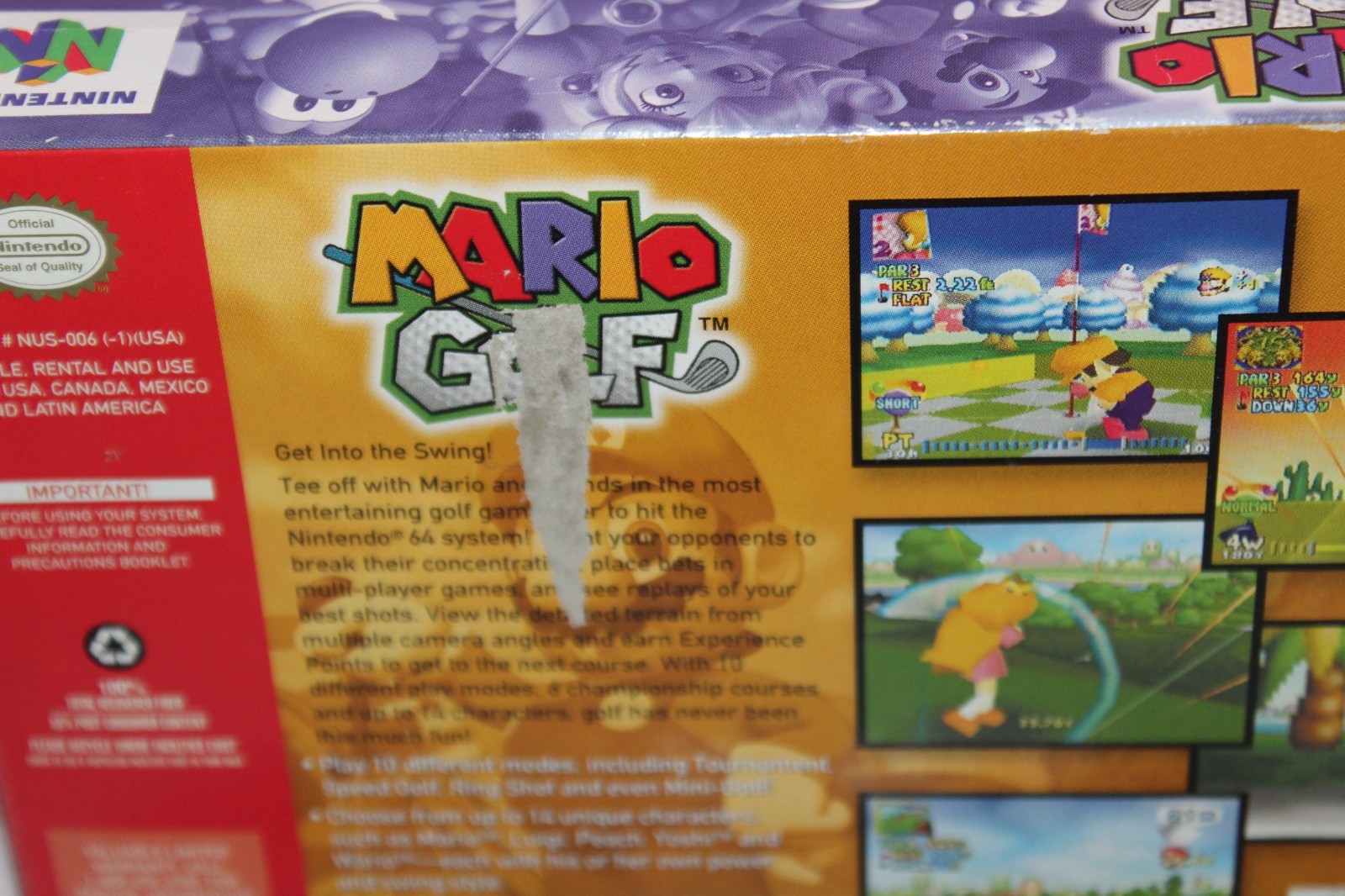 Nintendo 64 1999 Mario Golf Vintage Original Video Game NUS.006 W/ Box Booklet