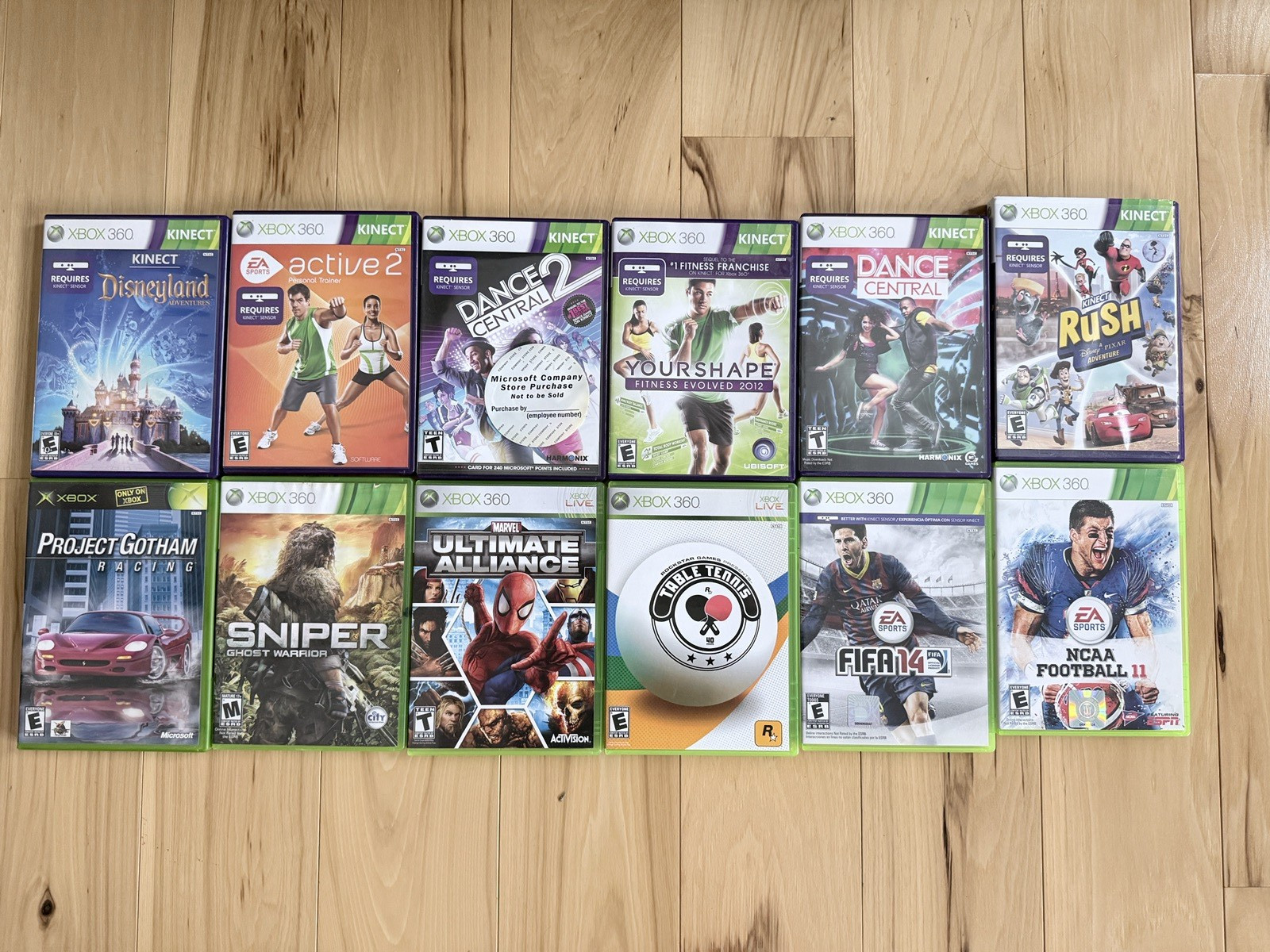 Lot of 13 Xbox & Xbox 360 Games – Kinect, Sports, Marvel, Disney – Tested