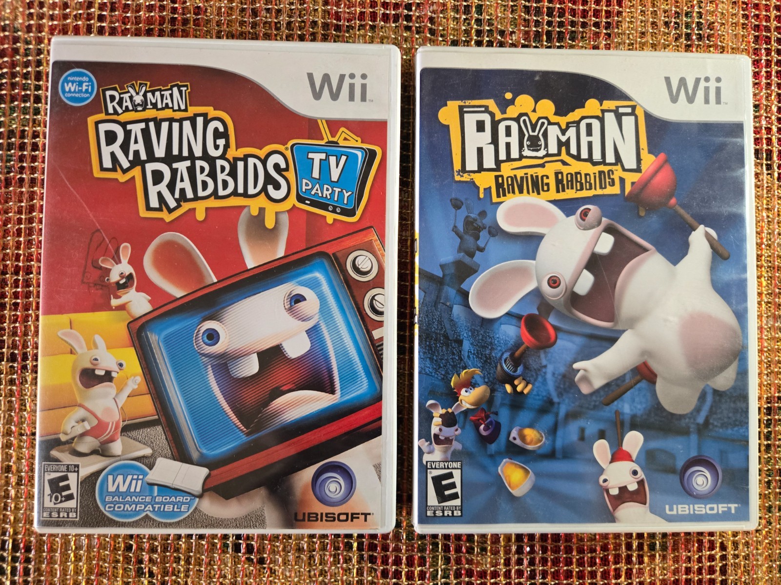 RAYMAN Raving Rabbids + TV Party (Nintendo Wii Video Game) Complete With Manuals