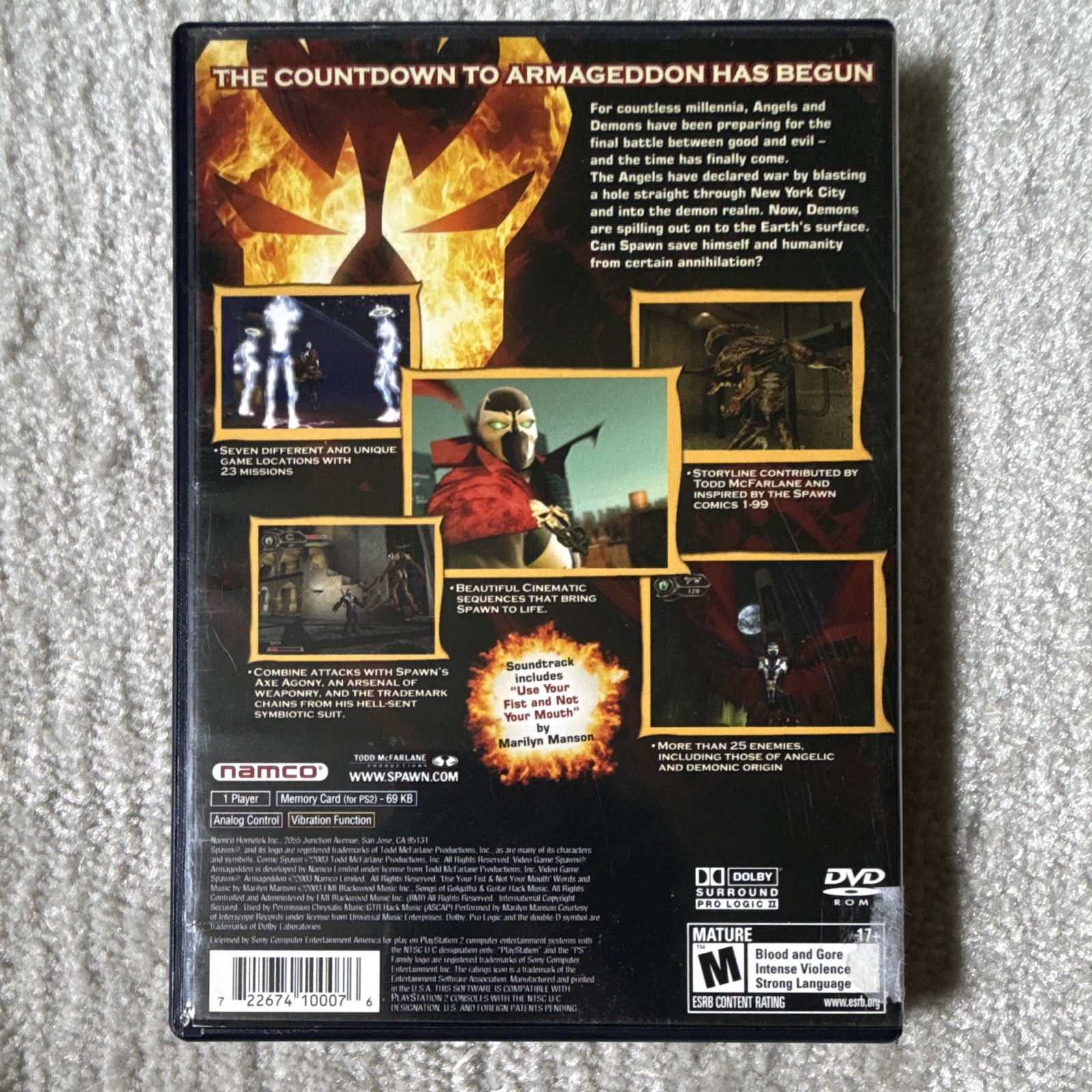 NAMCO Spawn: Armageddon PS2 NTSC-U/C (Manual Included)