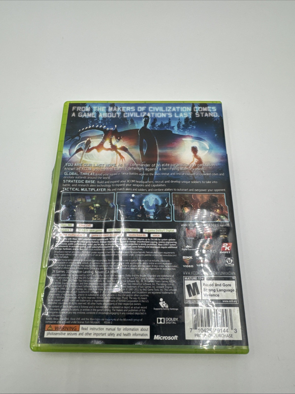 XCOM Enemy Unknown Xbox 360 Complete CIB Tested