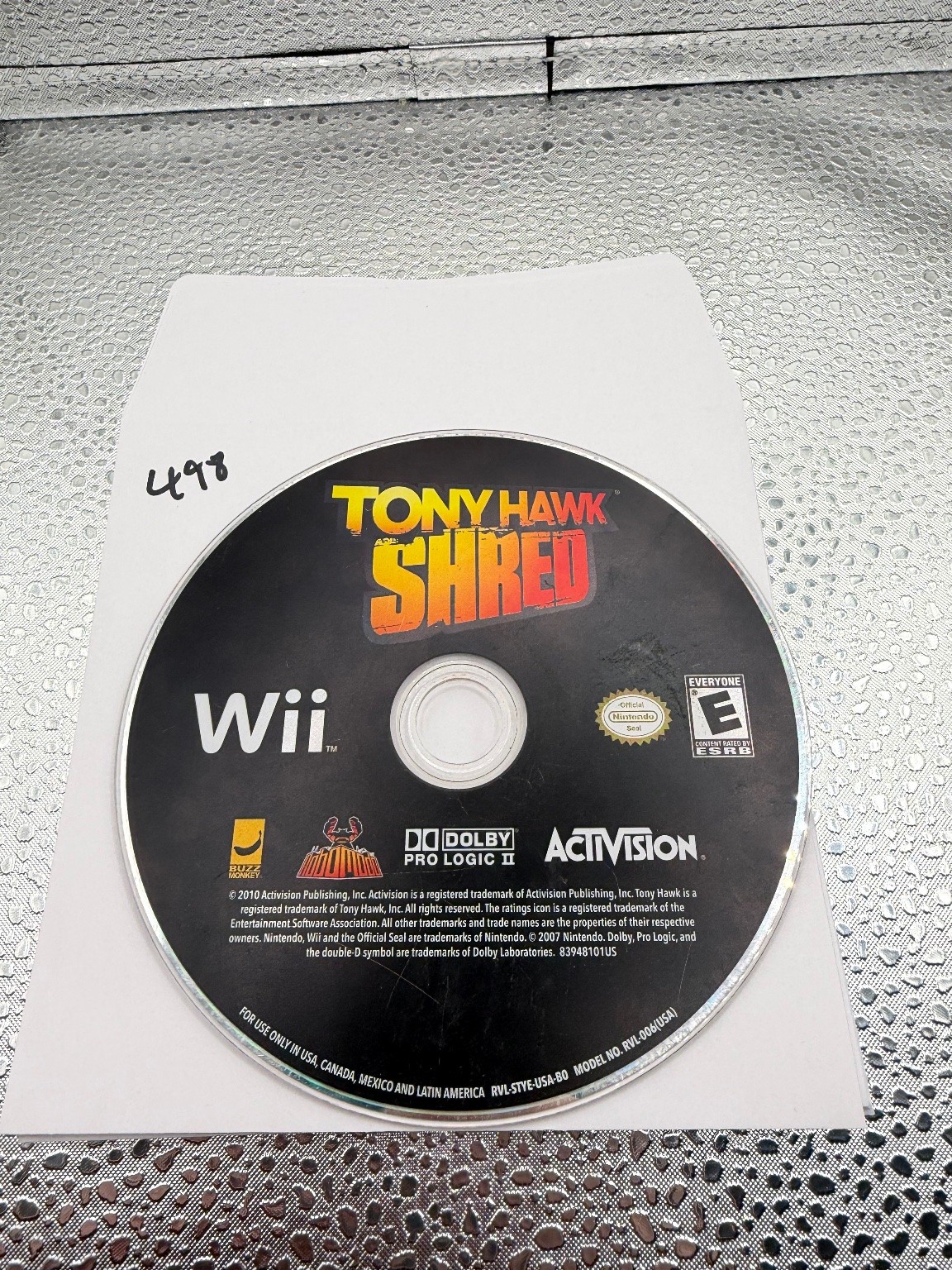 Tony Hawk Shred Wii Video Game Skateboarding Snowboarding Extreme Sports