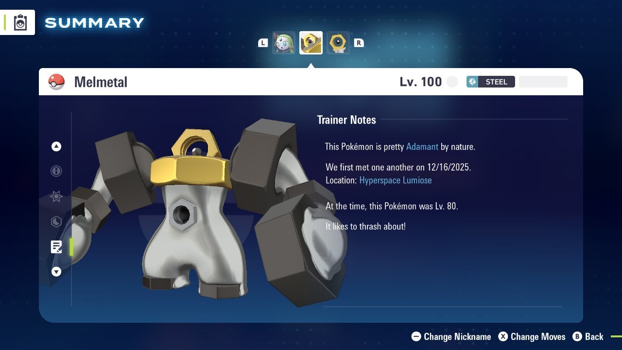 Pokemon Legends ZA 💥 6IV Normal Mythical Melmetal💥Fast 🚀Masterball Held