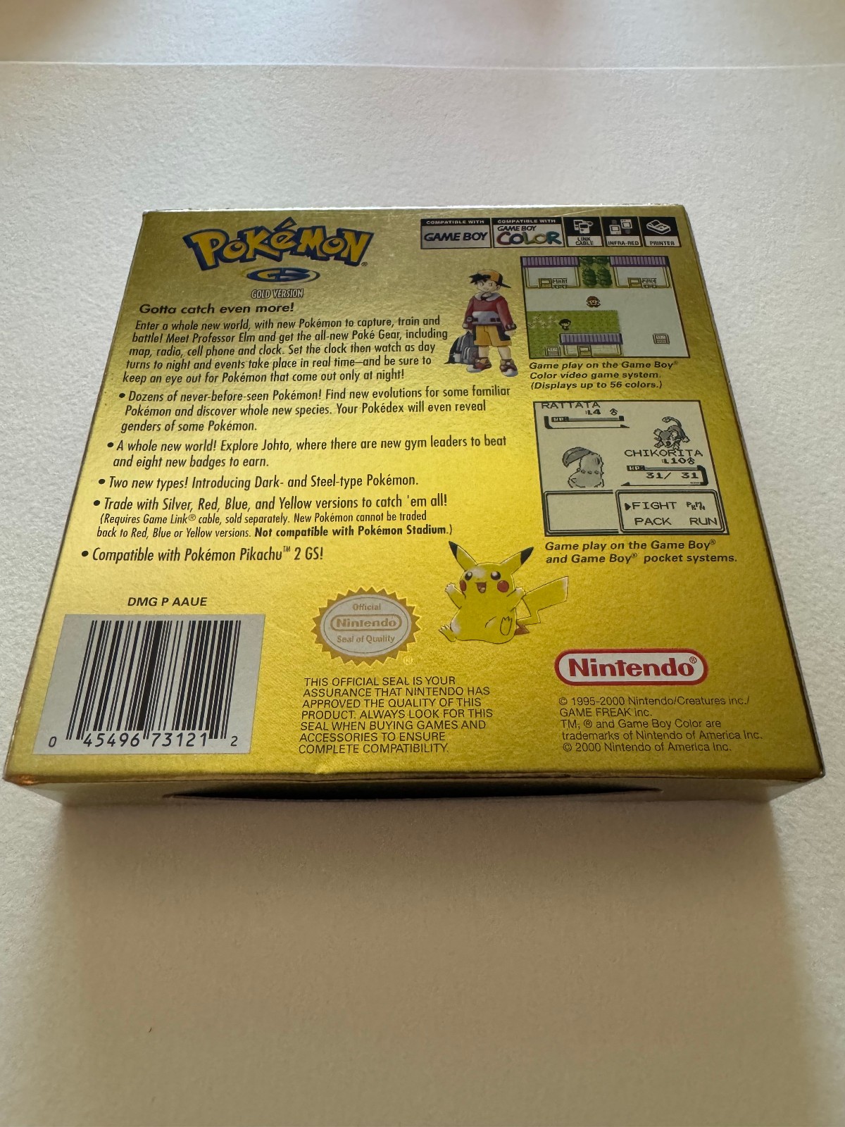 Pokemon Gold Version Complete in Box (Nintendo Game Boy Color, 2000)