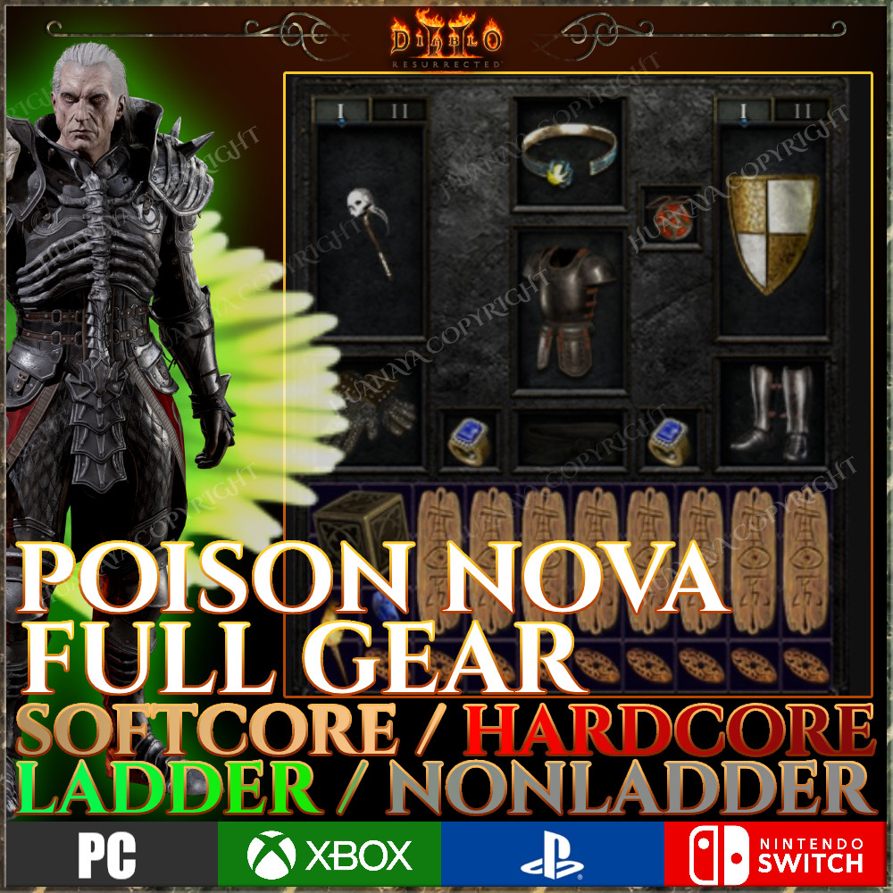 ✅ POISON NOVA NECROMANCER ✅ PC PS4 PS5 XBOX SWITCH ✅ D2R DIABLO 2 RESURRECTED