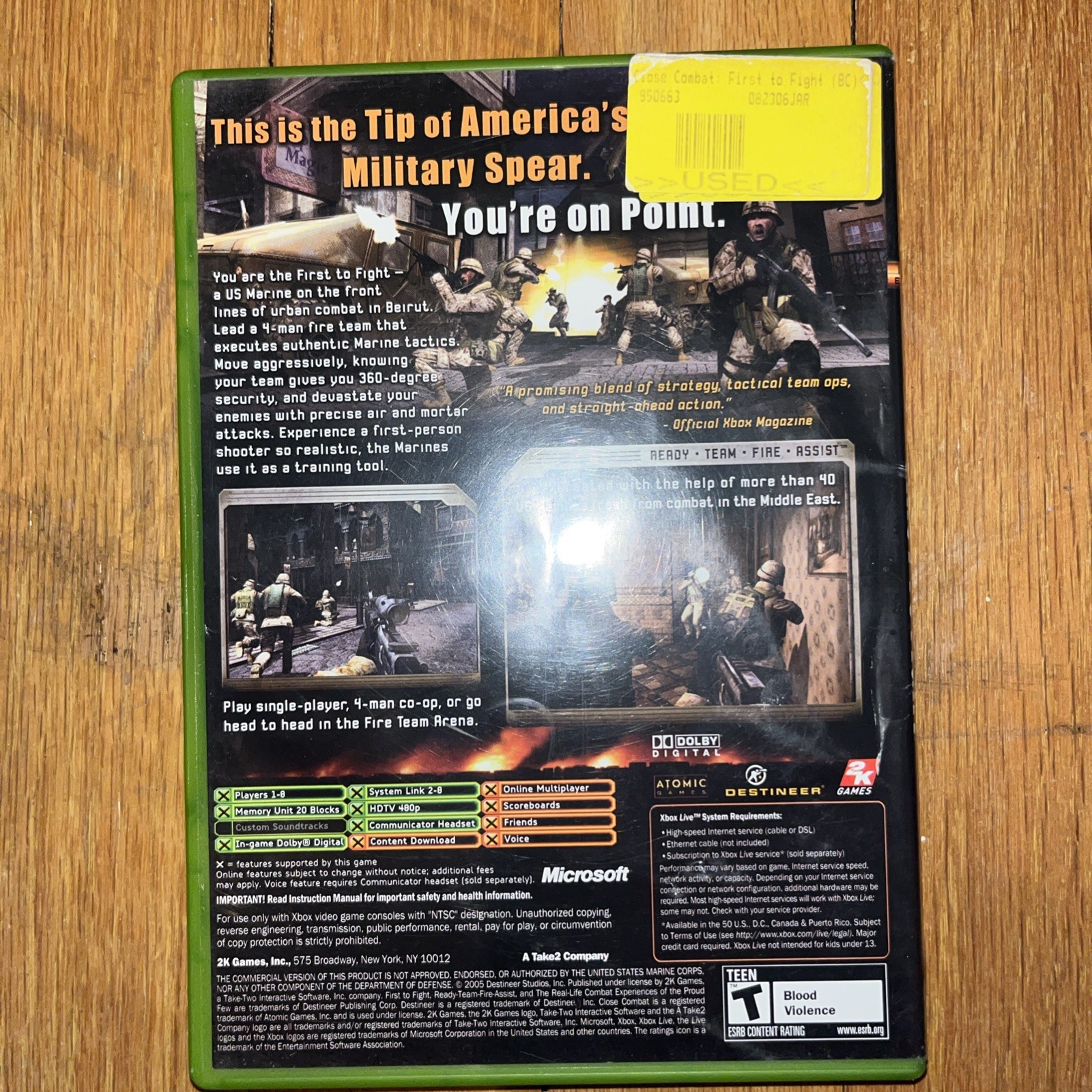 Close Combat: First to Fight (Microsoft Xbox, 2005)