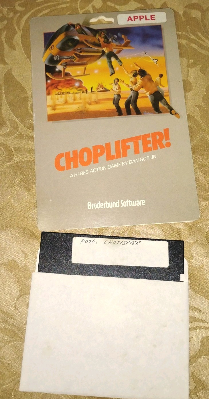 Choplifter Apple II Brøderbund Hang Tab Complete Packaging