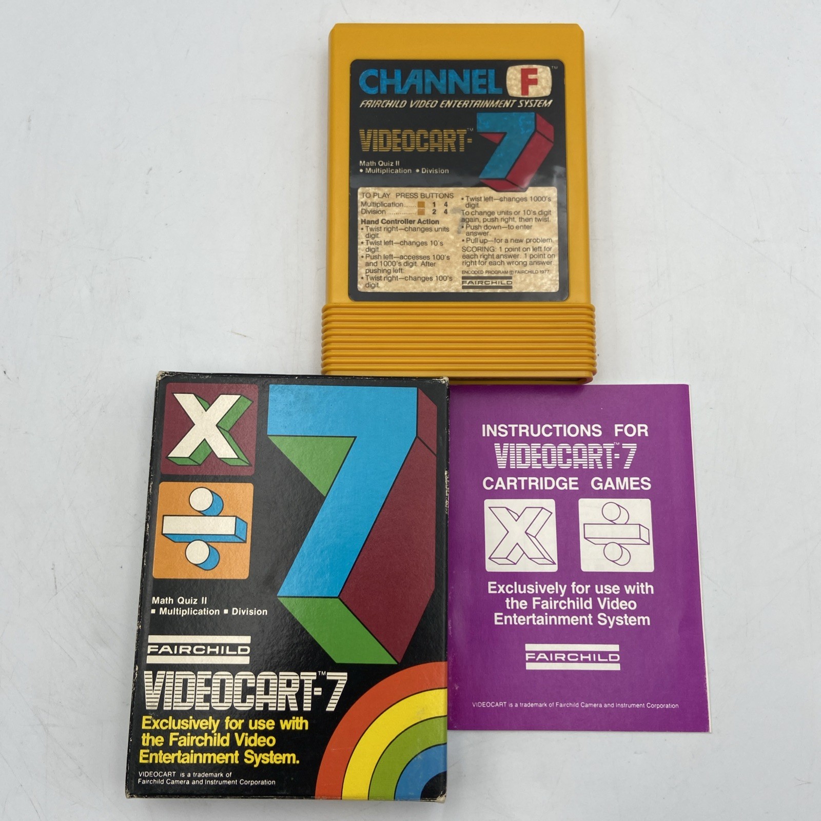 Fairchild Channel F VIDEOCART #7 Math Quiz 2 – Multiplication & Division
