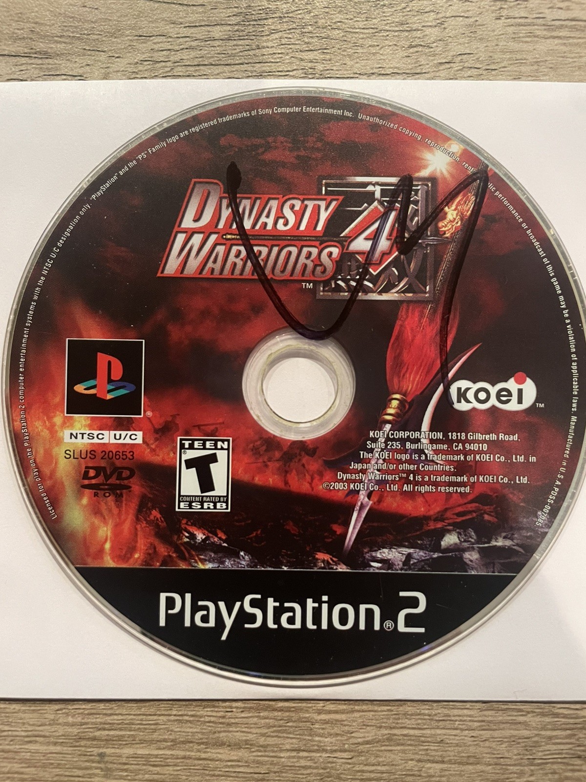 Dynasty Warriors 4; Loose (Sony PlayStation 2, 2003)