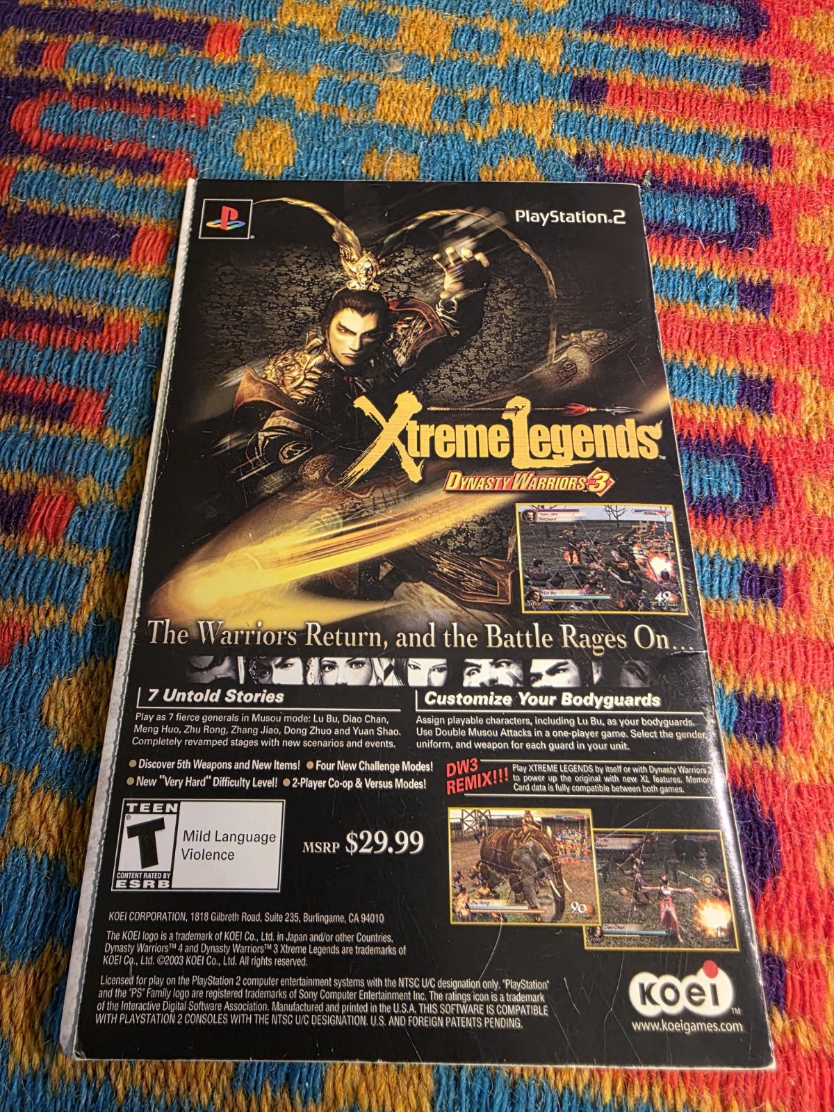 Dynasty Warriors 4 (Sony PlayStation 2, 2003) PS2 Complete In Box CIB + Reg