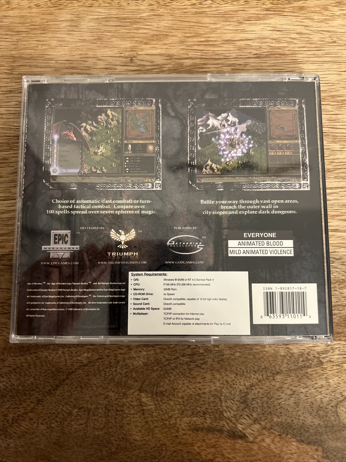Age Of Wonders Video Game Pc CD -ROM E-Everyone Epic Games