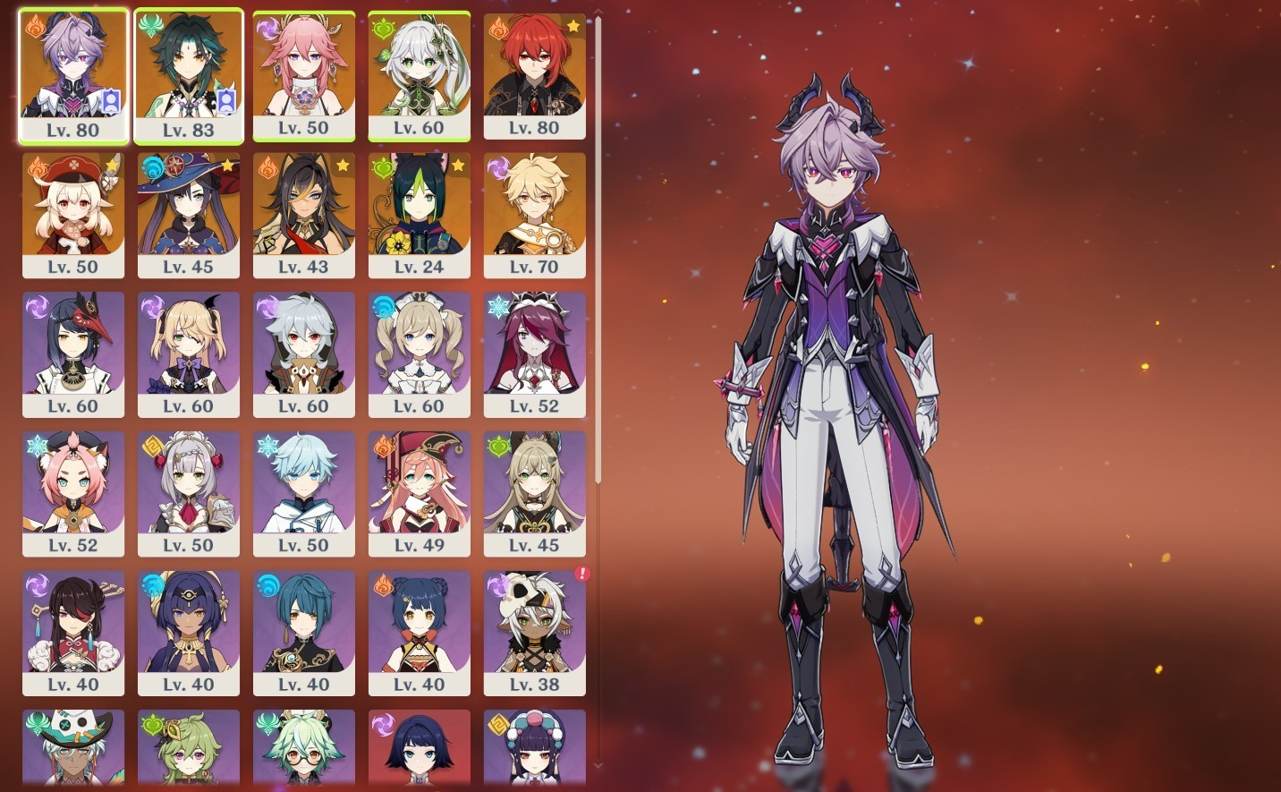 AR50 [NA] Durin Xiao Yae Miko Nahida +5 Heroes + Weapon