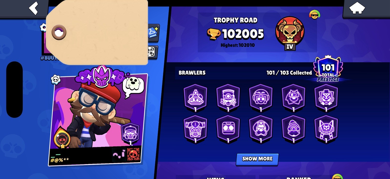 102K TROPHY/All Max Brawler+/90 Hyper+/ 101/103 Brawler/13LEG/17 Mithic/140 Epic