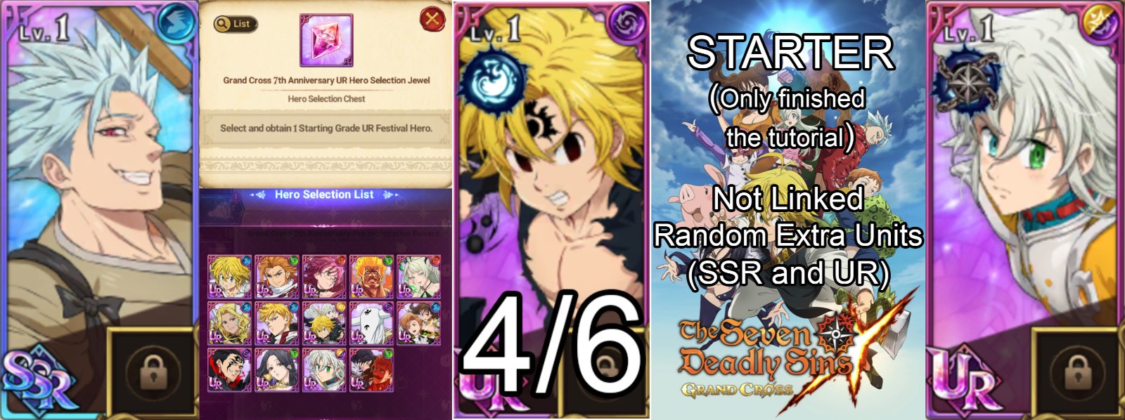 SEVEN DEADLY SINS GRAND CROSS, Nemesis Meliodas x4, Ban Gojo, Tristan 7DS GLOBAL
