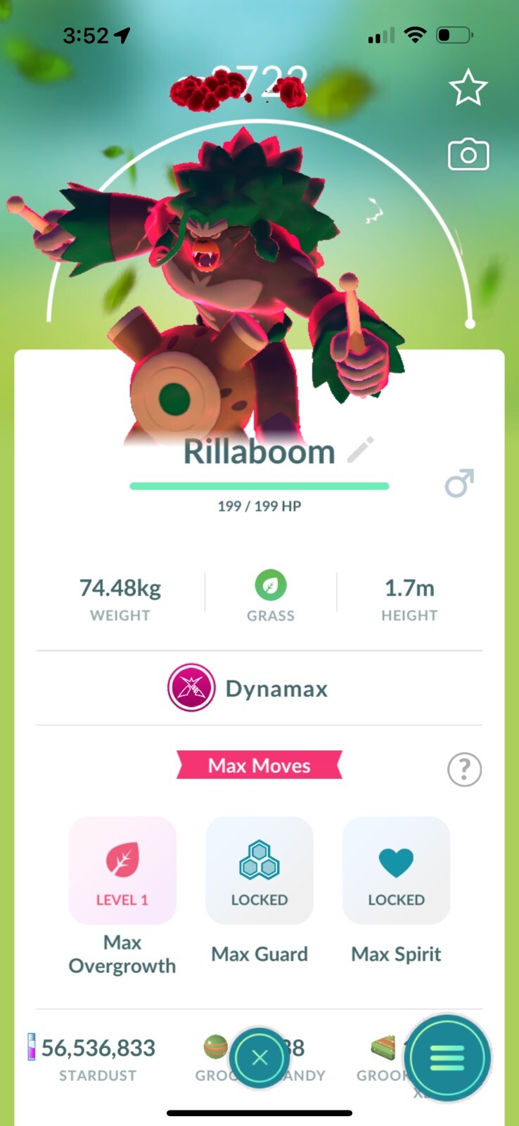 Dynamax Rillaboom Lvl50 CP + Dbl Moves – Pokèmon Trade Go