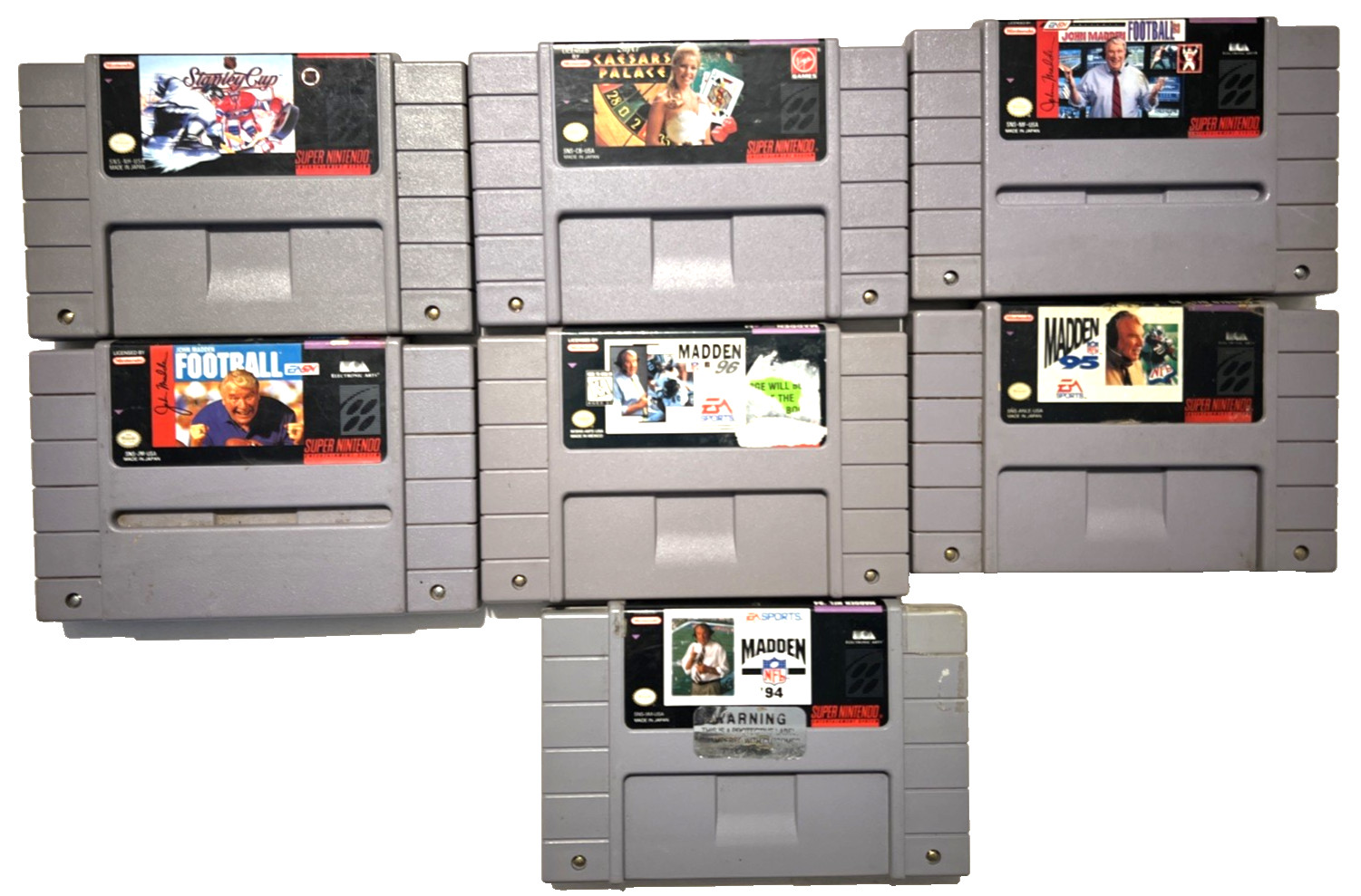 7 SNES Sports Games Saturday Night Slam Masters Madden WWF Football