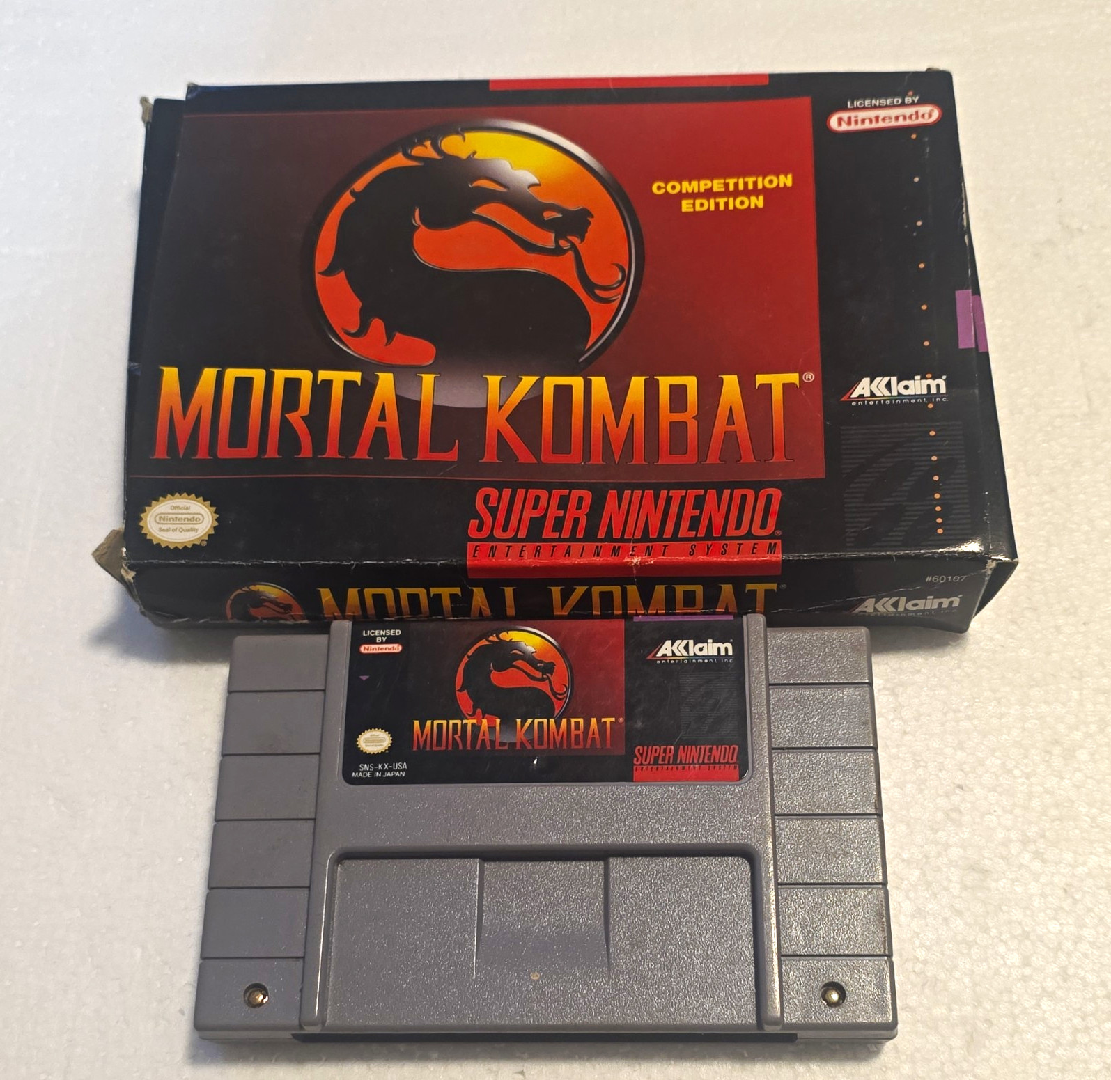 Mortal Kombat Competition Edition SNES Game & Box