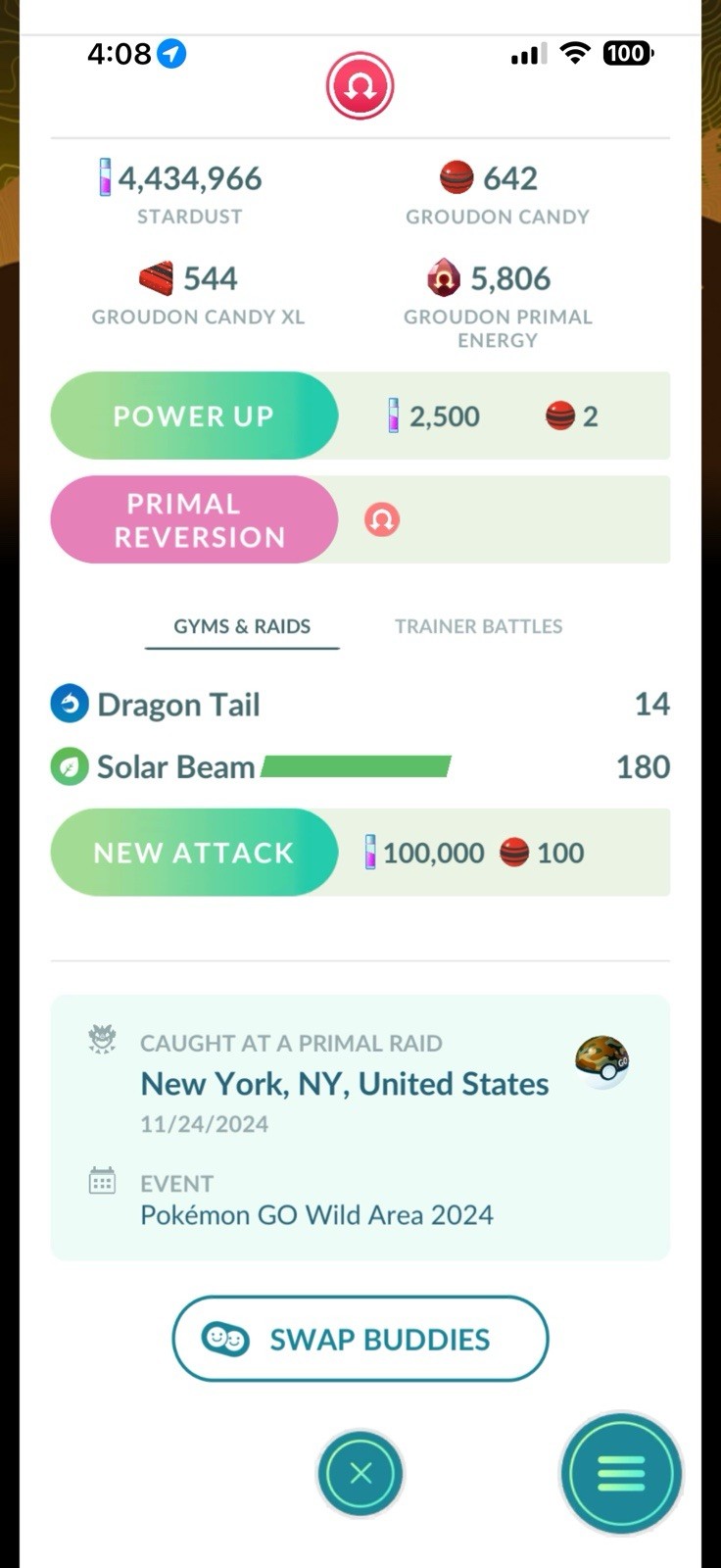 Pokémon GO GroudonBG Primal Raid Event Wild Area 2024 Android iOS