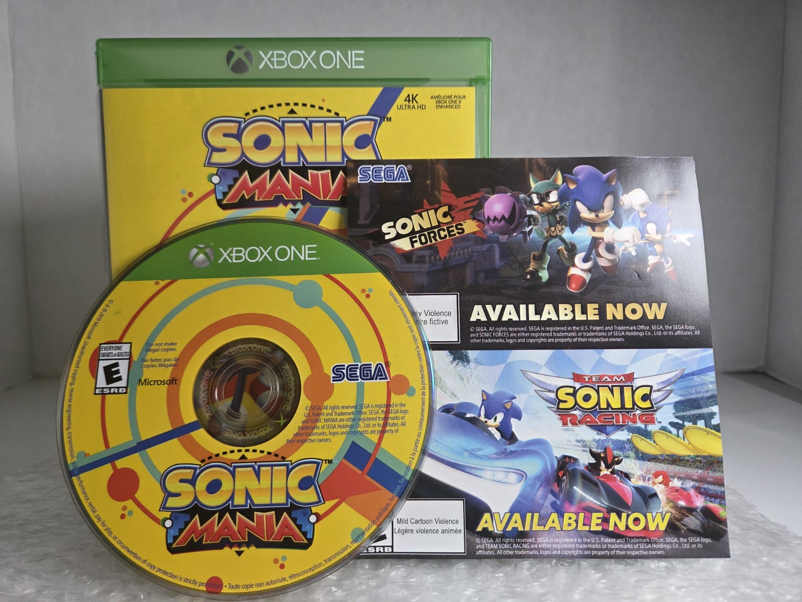 Sonic Mania Microsoft Xbox One Complete In Box CIB Tested SEGA Authentic Cleaned