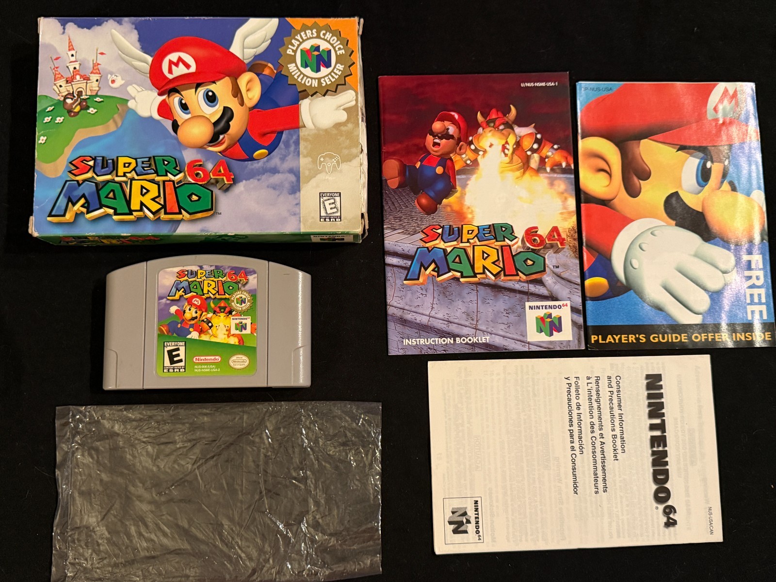 Super Mario 64 (Nintendo 64, 1996) Box Manual Complete CIB N64