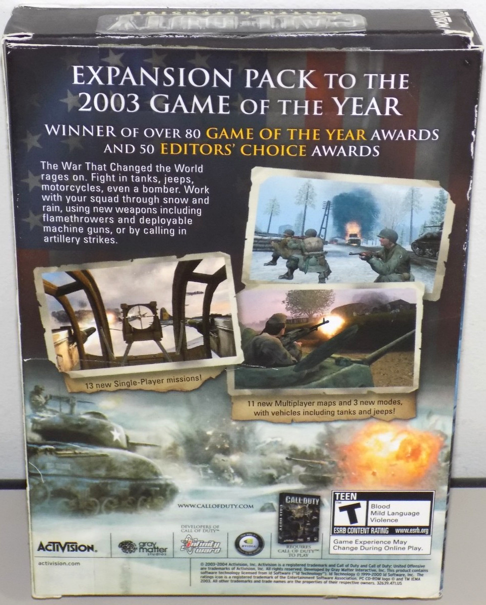 CALL OF DUTY UNITED OFFENSIVE EXPANSION PACK PC GAME BOX COMPLETE ”NICE”