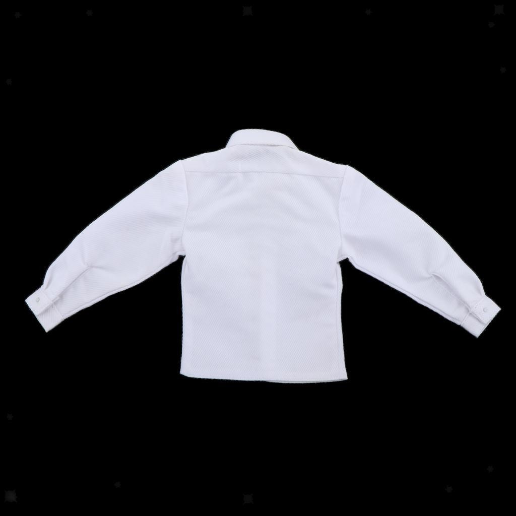 1:6 Man Dress Long Sleeve Shirt for DML 12” Male Body Action Figure Accs White