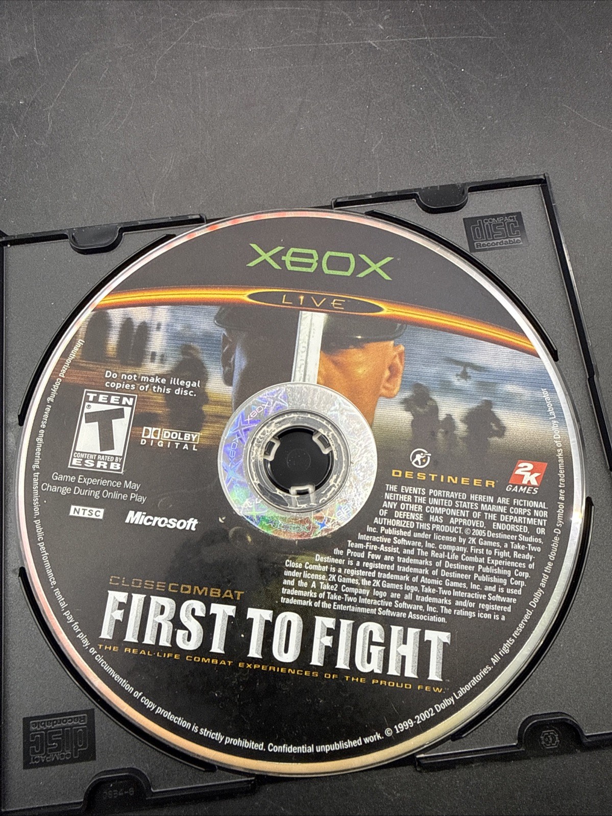 First to Fight (Xbox, 2005) Disc Only