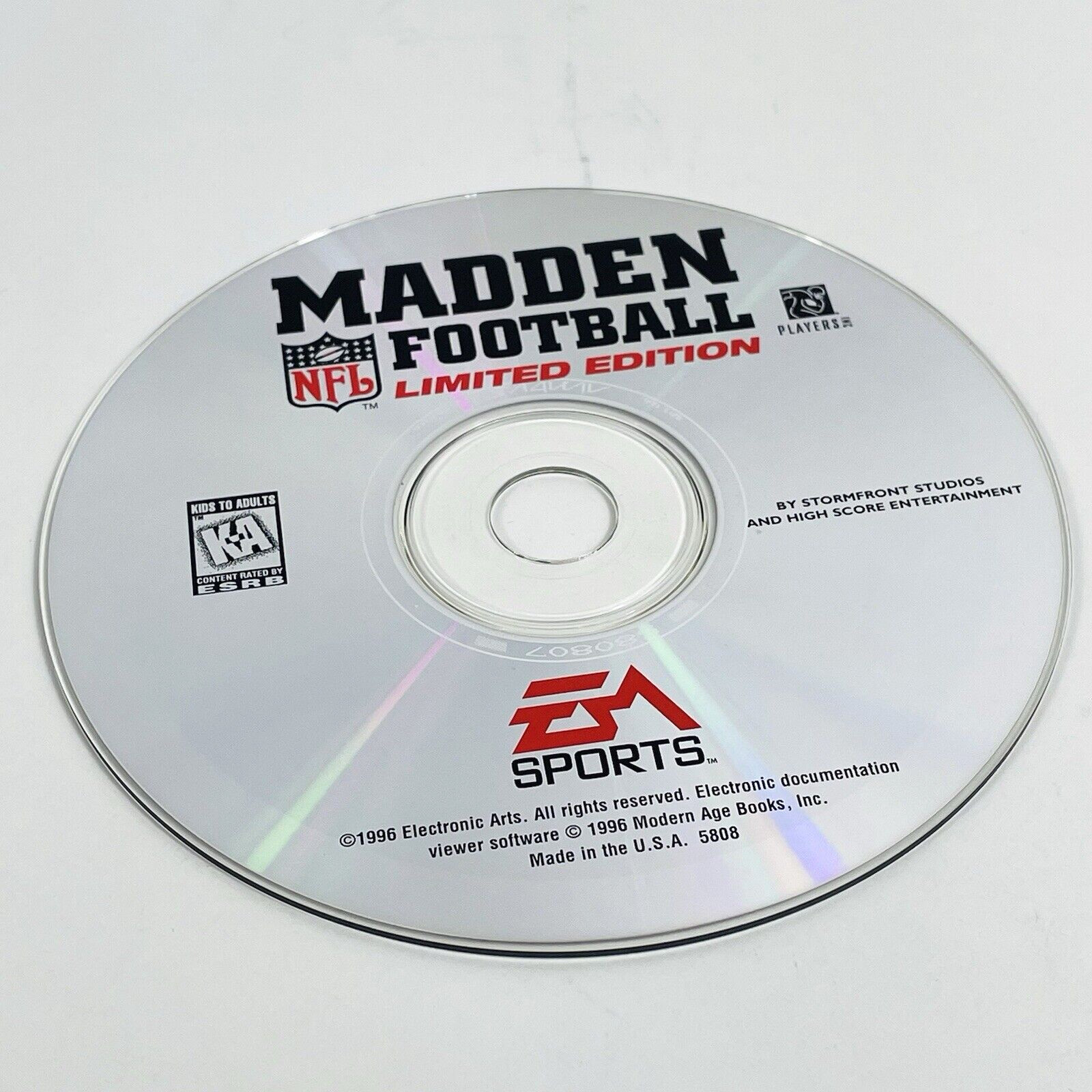 Madden Football Limited Edition 1996 EA Sports PC CD-ROM Video Game