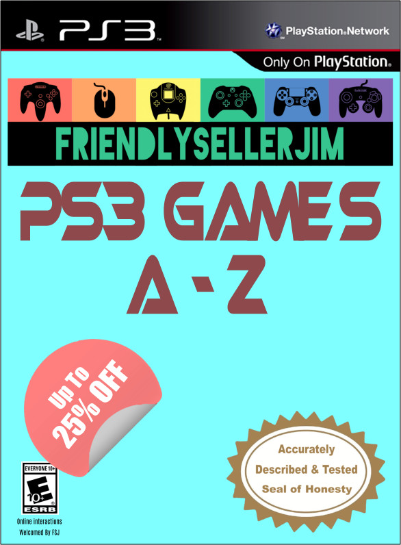 Sony PlayStation 3 Games PS3 – Pick & Choose A – Z – Tested – Buy 2, Get 25% Off